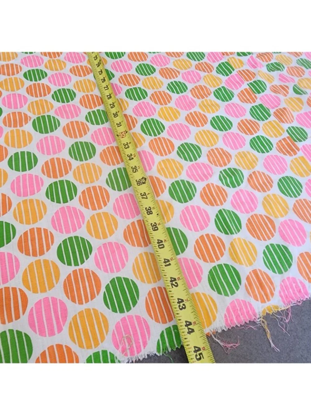 Vintage M. Lowenstein & Sons Mod Circle Fabric  1960s/1970s Retro 44x44in